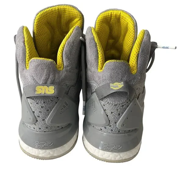 Size 11.5 - adidas Sneakersnstuff x D Rose 7 Primeknit Onix Yellow White